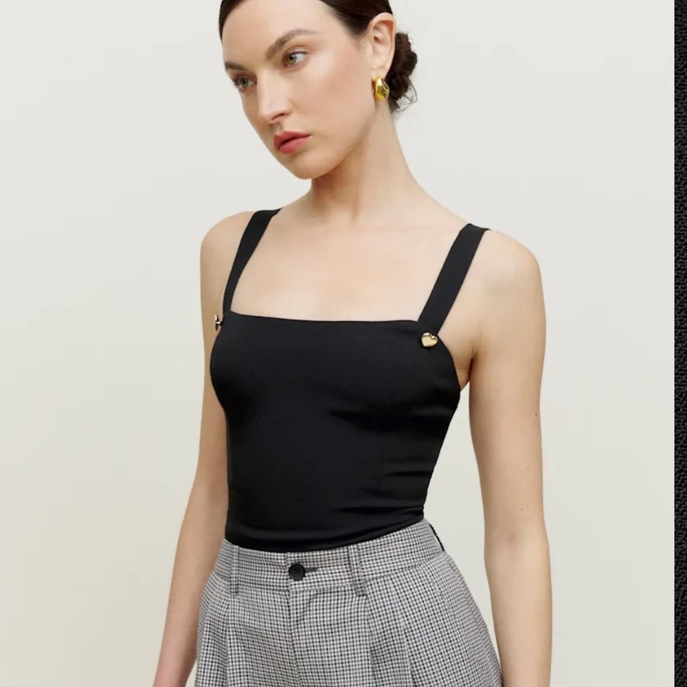 Reformation Eunice Top Black - Size 0